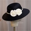 英伦法式优雅黑色珍珠山茶花缎带赫本风礼帽 商品缩略图5