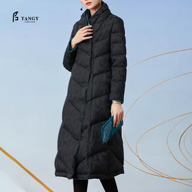 TANGY Collection/天意精品2021年秋冬新品莨绸植物染鹅绒羽绒服