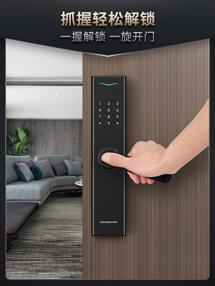 德施曼密码锁指纹锁家用防盗门智能锁V7