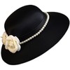 英伦法式优雅黑色珍珠山茶花缎带赫本风礼帽 商品缩略图1