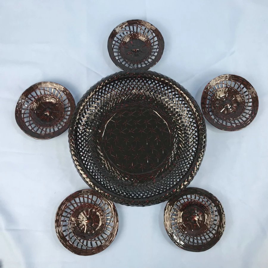 日本工房中原篮胎漆器 6枚装 原盒保留 实物见视频