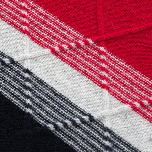 【男童夹花条纹撞色羊绒衫】羊绒世家秋冬童装男宝100%山羊绒内搭保暖毛衣 商品图6