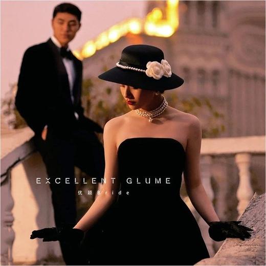 英伦法式优雅黑色珍珠山茶花缎带赫本风礼帽 商品图7