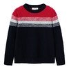 【男童夹花条纹撞色羊绒衫】羊绒世家秋冬童装男宝100%山羊绒内搭保暖毛衣 商品缩略图8
