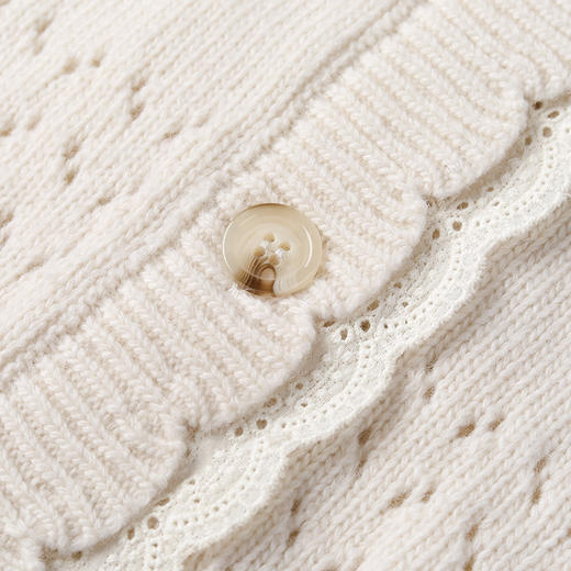 famecoco范可儿短毛衣外套开衫女秋冬镂空针织上衣F218DE001 商品图4