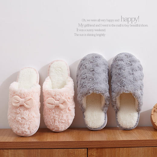 2020新款情侣拖鞋女冬季可爱毛毛网红ins室内男女家居鞋家用防滑 商品图1