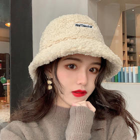 羊羔绒渔夫帽子女秋冬季新款显脸小韩版潮时尚百搭盆帽加厚保暖帽
