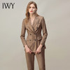 IWY/卡其西服套装女时尚气质通勤套裤职业商务修身双排扣工作服 CP11373 商品缩略图1
