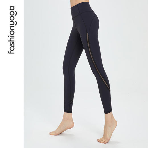 凡圣瑜伽网纱拼接蜜桃健身裤外穿收腹提臀高腰运动紧身裤FC11960 商品图9