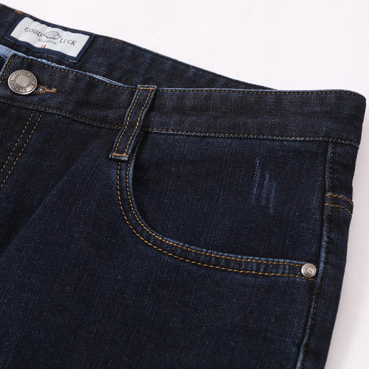 GOOD LUCK/德鲨弹力棉混纺舒适柔软直筒水洗牛仔裤WR07127-830 商品图6