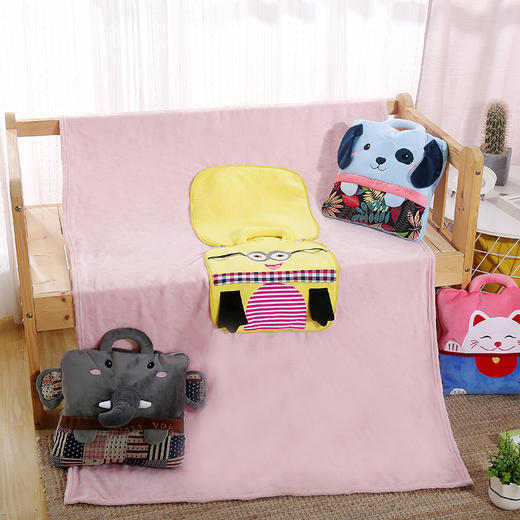 啄木鸟卡通数码印花抱枕毯 商品图1