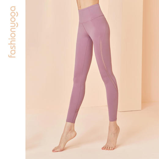 凡圣瑜伽网纱拼接蜜桃健身裤外穿收腹提臀高腰运动紧身裤FC11960 商品图3