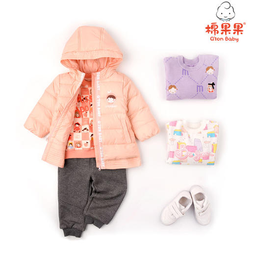 棉果果冬季女童尼丝纺连帽羽绒服M422102921697 商品图2