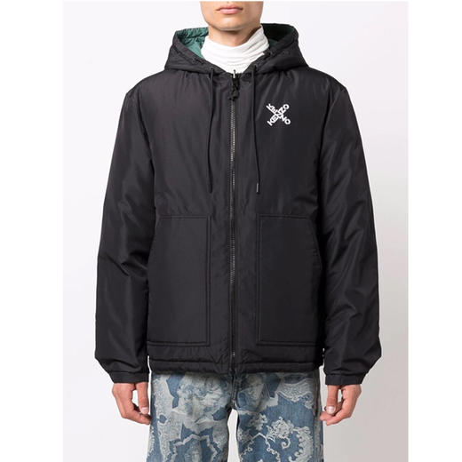 KENZO 高田贤三 箭头标识双面穿拉链连帽 男士羽绒服 黑色 FB65 OU585 1NH 99 商品图1