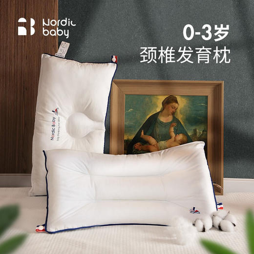 Nordicbaby婴儿枕头新生儿童防偏头矫正0-1-2-3岁宝宝定型枕透气 白色 44*25cm 商品图1