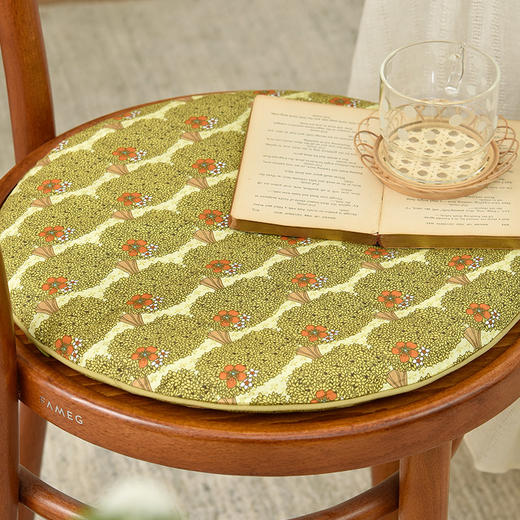 秋意碎花圆形布艺棉椅垫可拆洗 商品图1