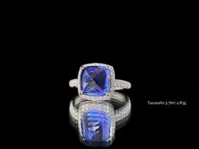 「桥」坦桑石糖塔经典款女戒