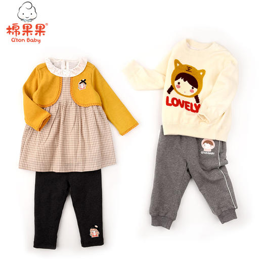 棉果果冬季女童假两件连衣裙M422700421692 商品图3