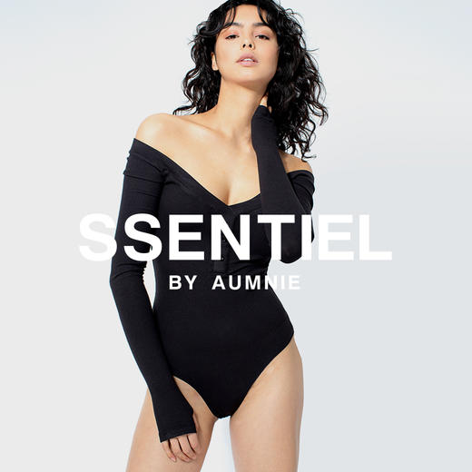 【新品】罗纹露肩长袖连体衣 RIBBED BODYSUIT  无胸垫 商品图3
