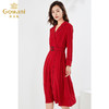 乔万尼红色长袖收腰连衣裙气质EI3E123 商品缩略图1