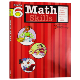Flash Kids 数学技能6年级 英文原版 Math Skills Grade 6 美国英语教材教辅练习册 Harcourt Family Learning 家庭英文学习哈考特