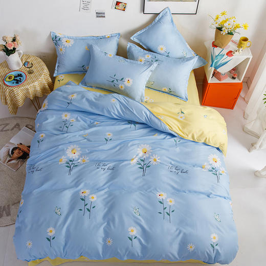 啄木鸟花语蓝-澳绒磨毛活性印染四件套 商品图2