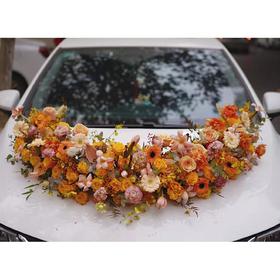 凤凰于飞-秋色系玫瑰混搭大气V型婚车