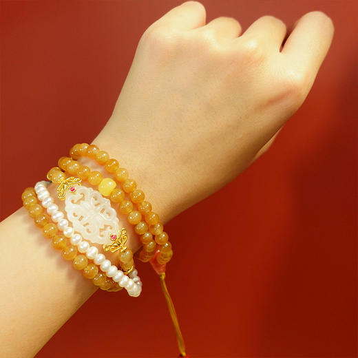 甜蜜时光·和田玉糖料南红珍珠宫廷风毛衣链项链 商品图0