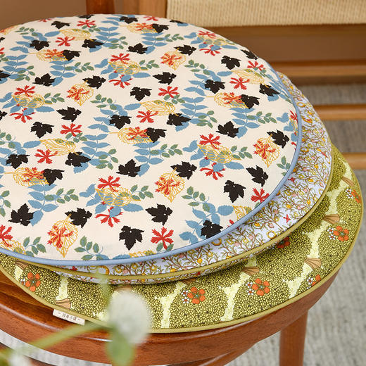 秋意碎花圆形布艺棉椅垫可拆洗 商品图0