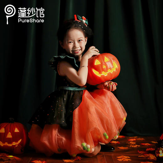 非质量问题不退换哦~pureshare 女童连衣裙新款秋装节日万圣派对公主裙礼服-南瓜公主 商品图7