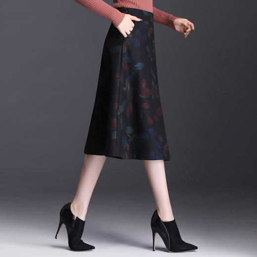 印花中长款时尚半身裙韩版通勤潮流A字裙  AL-1959 商品图2
