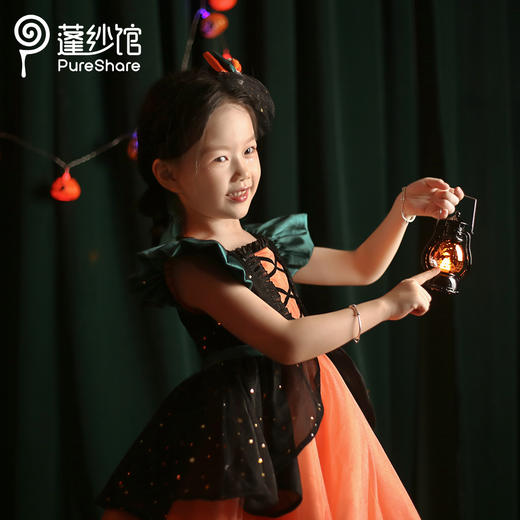 非质量问题不退换哦~pureshare 女童连衣裙新款秋装节日万圣派对公主裙礼服-南瓜公主 商品图3