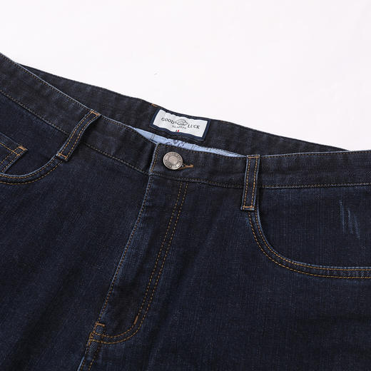 GOOD LUCK/德鲨弹力棉混纺舒适柔软直筒水洗牛仔裤WR07127-830 商品图4