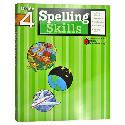 Flash Kids 小学英语拼读技巧四年级 英文原版 Spelling Skills Grade 4 美国教材教辅 Harcourt Family Learning 家庭英文学习 商品图1