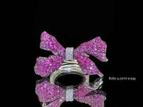 「蝴蝶结」缅甸无烧红宝石戒指