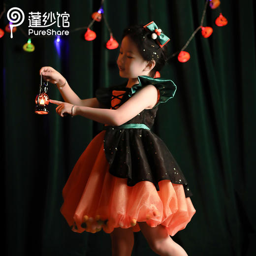 非质量问题不退换哦~pureshare 女童连衣裙新款秋装节日万圣派对公主裙礼服-南瓜公主 商品图5