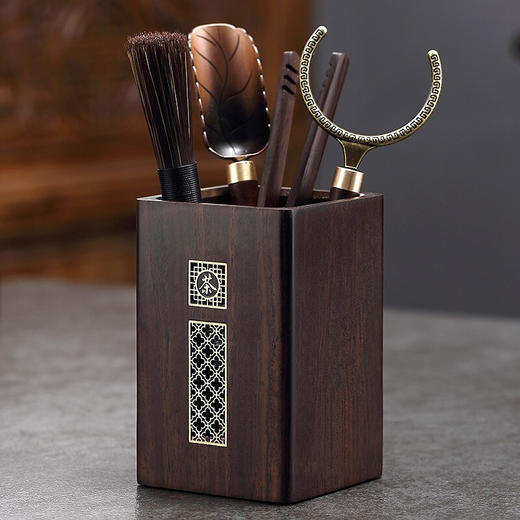 锦绣人生 黑檀窗花茶道五件套 商品图4