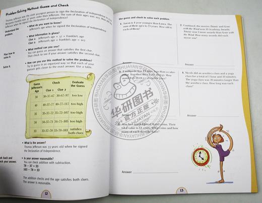 Flash Kids 数学技能6年级 英文原版 Math Skills Grade 6 美国英语教材教辅练习册 Harcourt Family Learning 家庭英文学习哈考特 商品图2