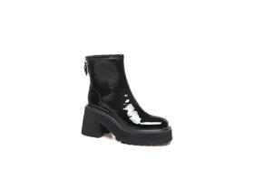 豪麟名鞋奥莱迪嘉女装牛移膜革简约短靴DJJSA12WN010黑色 原价2460元