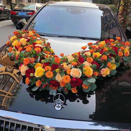 天赐良缘-红橙色系玫瑰混搭v型婚车 商品图2