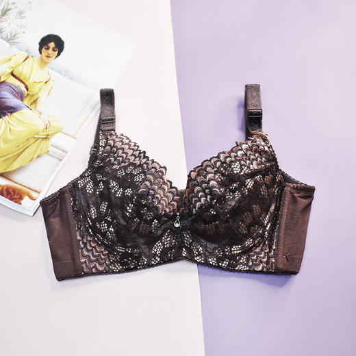 皇家丽美大胸显小薄杯调整型内衣收副乳聚拢文胸W101-1 商品图3