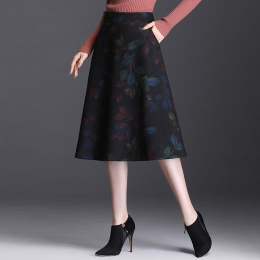 印花中长款时尚半身裙韩版通勤潮流A字裙  AL-1959 商品图1