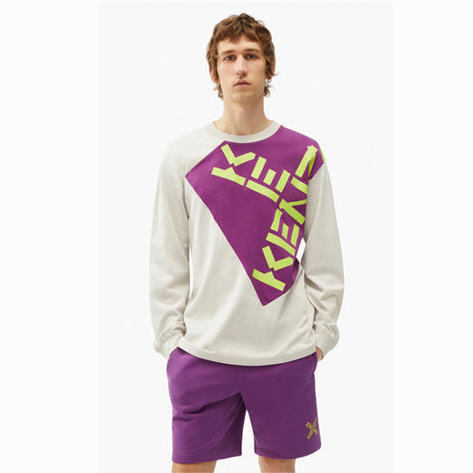 KENZO 高田贤三 箭头标识 男士圆领长袖T恤 灰色 FB65 TS170 4SK 83 商品图3