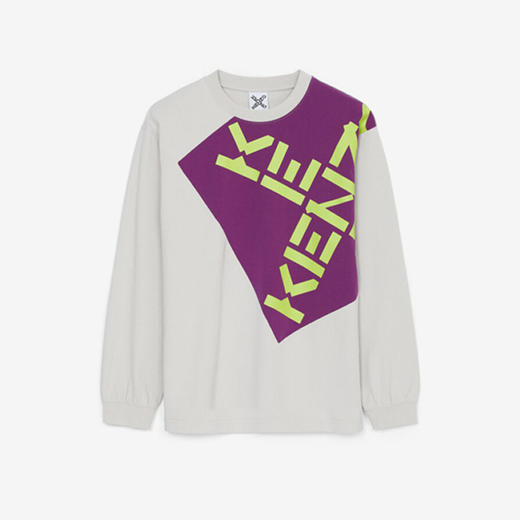 KENZO 高田贤三 箭头标识 男士圆领长袖T恤 灰色 FB65 TS170 4SK 83 商品图1