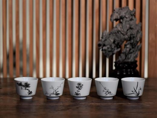 嘉德文库 |“君子风清”梅兰竹菊松品杯  写意 全手工 商品图6