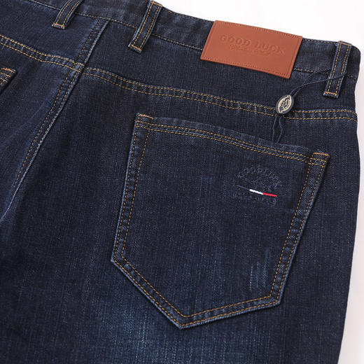 GOOD LUCK/德鲨弹力棉混纺舒适柔软直筒水洗牛仔裤WR07127-830 商品图9