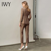 IWY/卡其西服套装女时尚气质通勤套裤职业商务修身双排扣工作服 CP11373 商品缩略图3