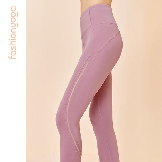 凡圣瑜伽网纱拼接蜜桃健身裤外穿收腹提臀高腰运动紧身裤FC11960 商品图2