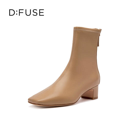 D:FUSE迪芙斯复古方头粗跟短靴DF24116704 商品图13