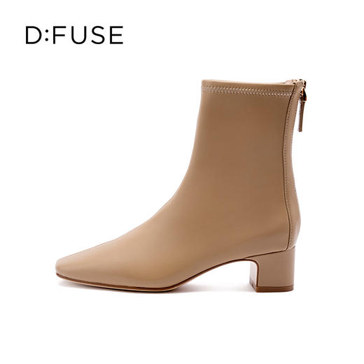 D:FUSE迪芙斯复古方头粗跟短靴DF24116704 商品图12